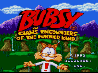 Bubsy title screen for Super Nintendo